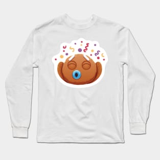 Christmas Sticker, Ginger Man Sticker Long Sleeve T-Shirt